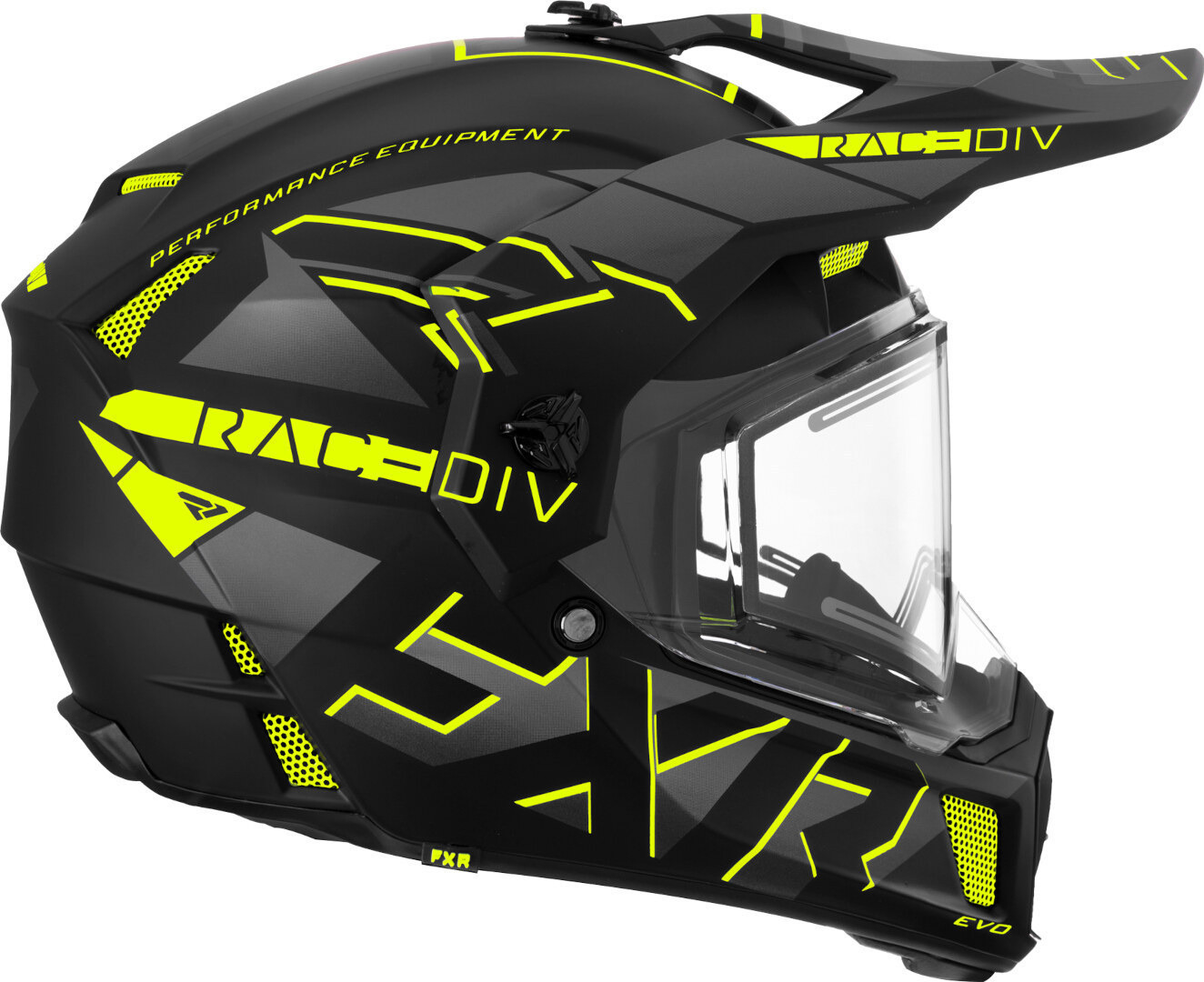 FXR Clutch X Evo Cască de snowmobil Negru mat/galben XS (53/54) Figura 3