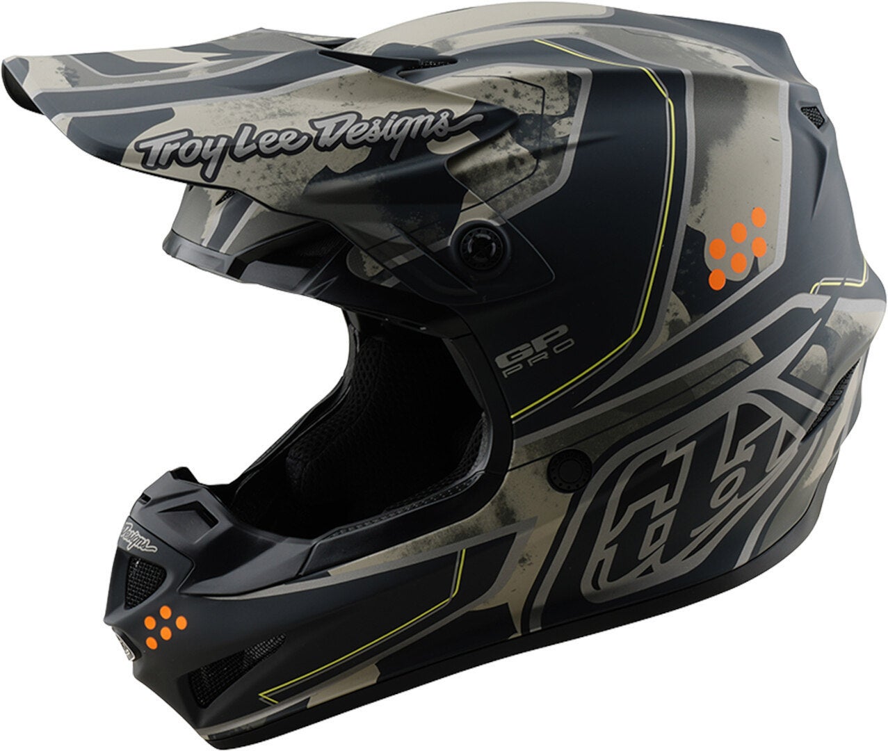 Troy Lee Designs GP Pro MIPS Trooper Motoross Hjelm sort/grå/grøn S (55/56) Figur 1
