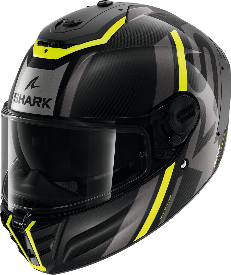Shark Spartan RS Shawn Carbon Hjälm svart/grå/gul XS (53/54) Figur 1