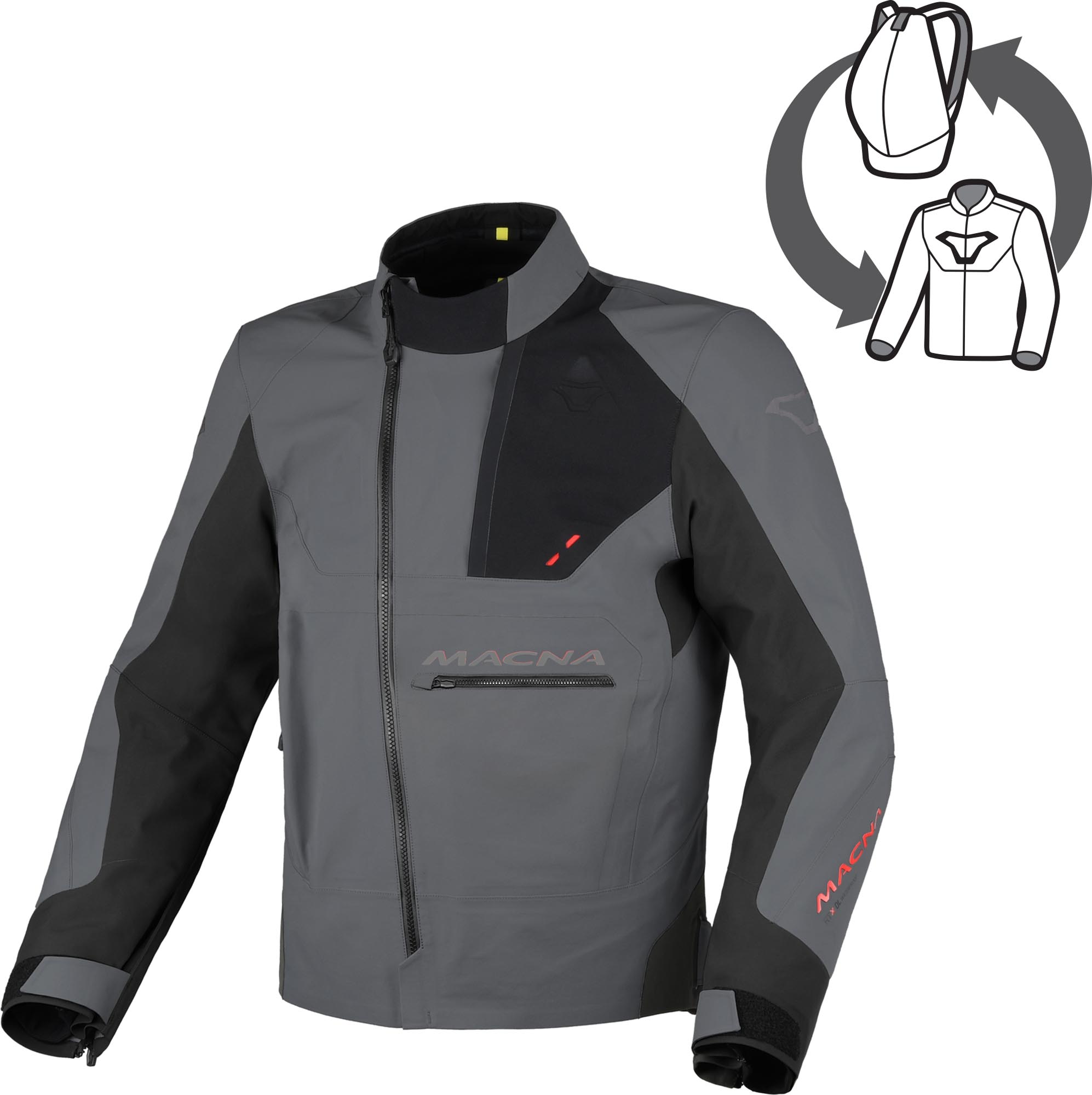 Macna Corvit waterproof Motorcycle Textile Jacket grey/black L Figure 5