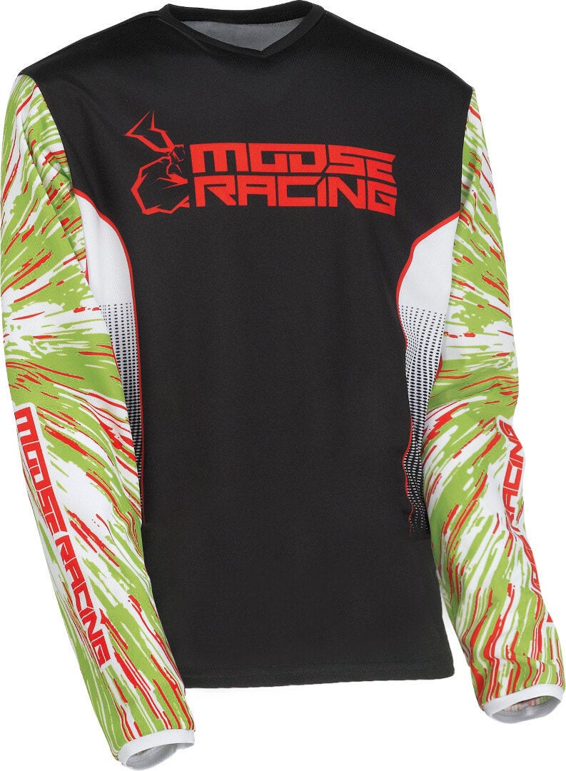 Moose Racing Agroid 2022 Motocross trøje til unge sort/grøn S Figur 1