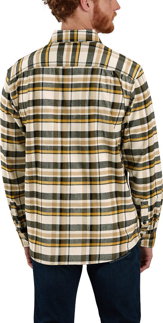 Carhartt Rugged Flex Relaxed Fit Midweight Flannel Long-Sleeve Plaid Camicia beige M Figura 4