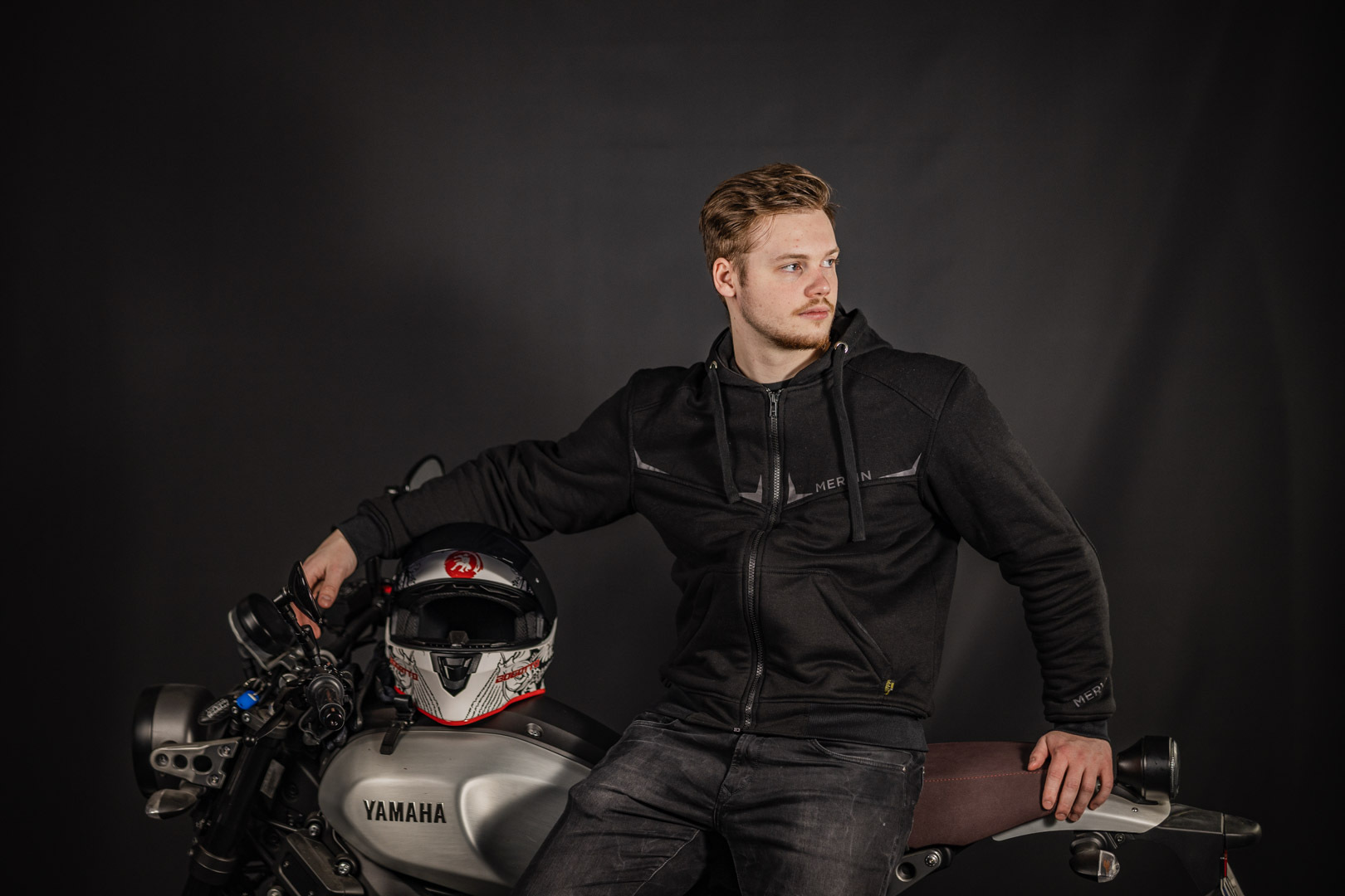 Merlin Easton Giacca con cappuccio con zip da moto nero L Figura 7