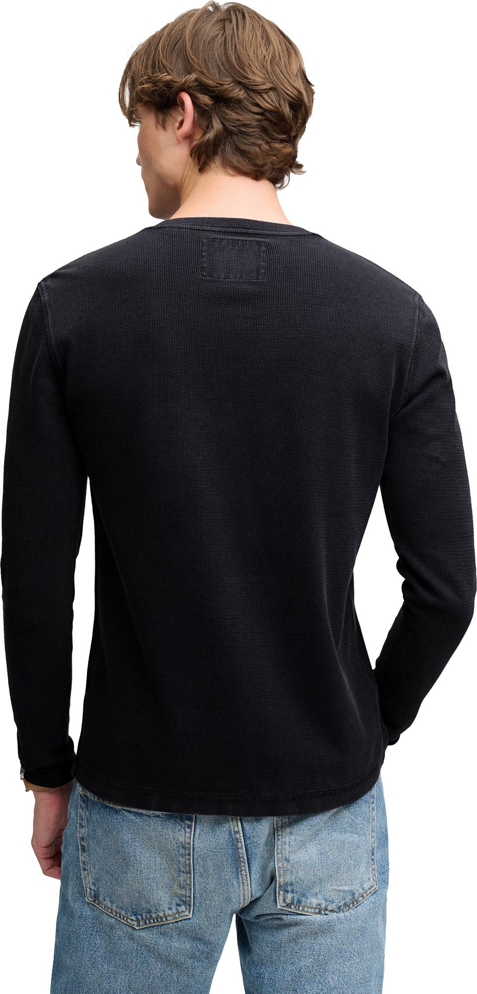 Superdry & Co Waffle Henley Langarmshirt blau L Abbildung 6
