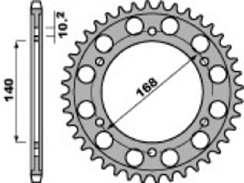 PBR Standard C45 bakdrev i stål 4613 - 525 Figur 1
