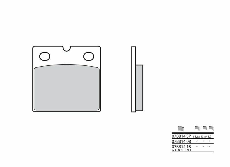 Brembo S.p.A. Vägbromsbelägg kolkeramik - 07BB1408 Figur 1