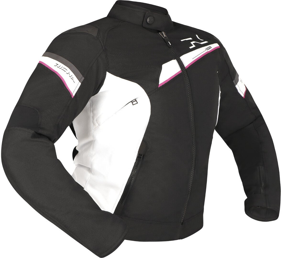 Richa Gotham 3 WP imperméable dames moto textile veste noir/blanc/rose XL Figure 1