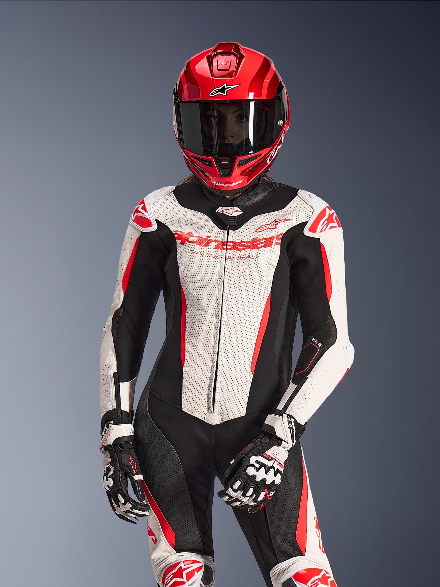 Alpinestars Stella GP-R7 Damen 1-Teiler Motorrad Lederkombi weiß/schwarz/rot 50 Abbildung 8