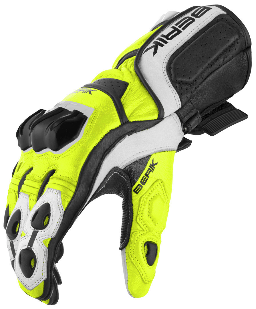 Berik Track Plus Motorcycle Gloves čierna/biela/neónovo-žltá M Obrázok 2