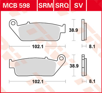 TRW Lucas Bremsbelag MCB598 Figur 1