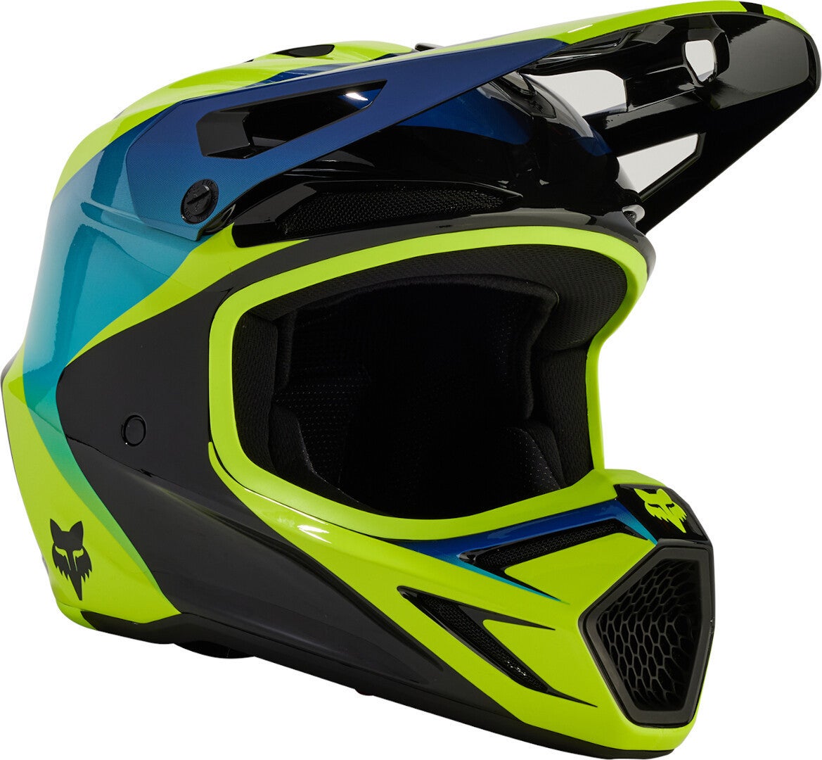 FOX V3 Streak Capacete Jovem Motocross preto/verde Y/M (51/52) Figura 1
