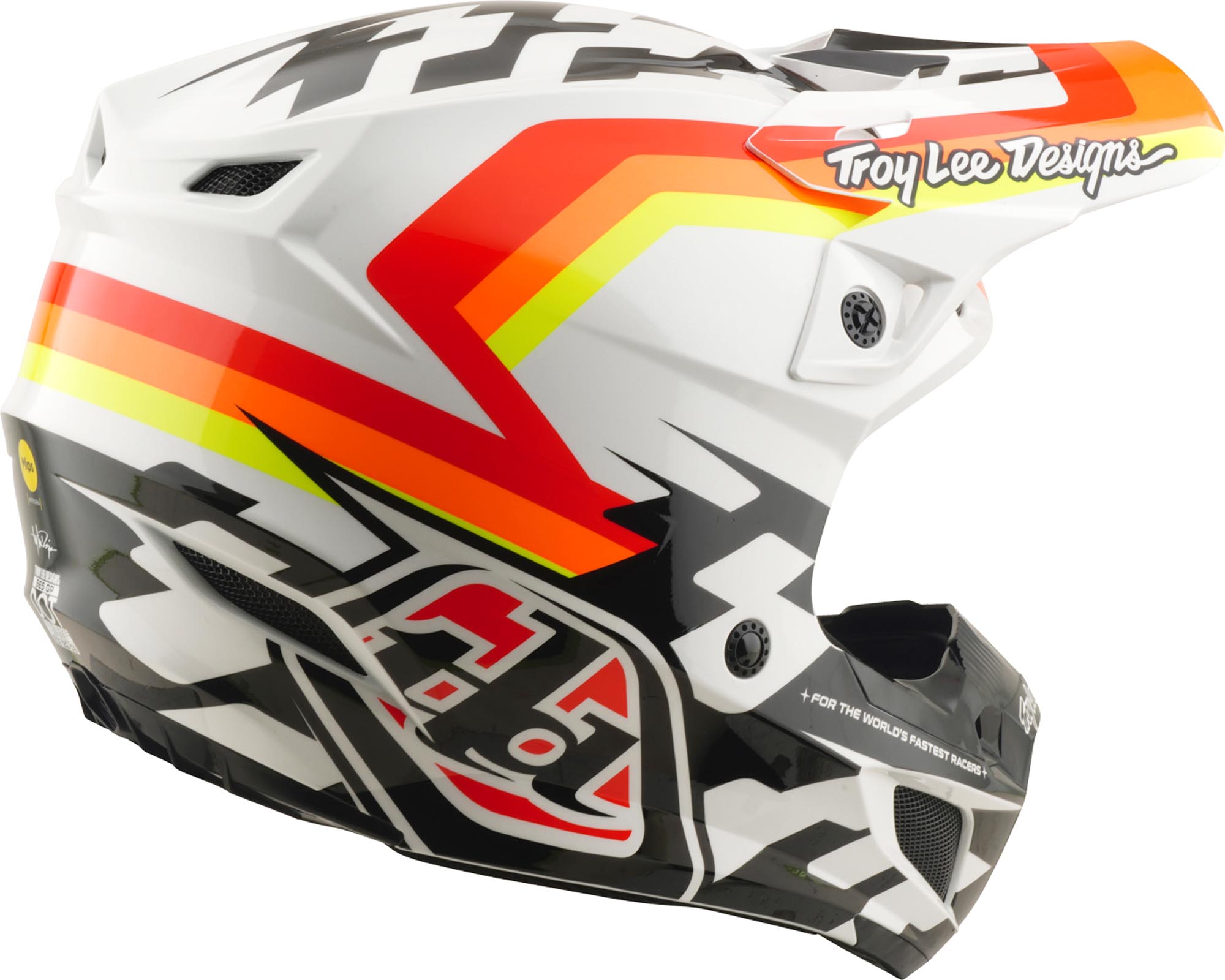 Troy Lee Designs SE5 Polycarbonate MIPS Dash Capacete de Motocross Laranja/Branco L (58/59) Figura 4