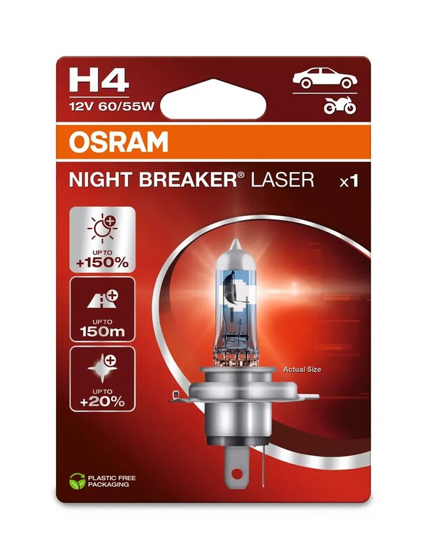 OSRAM H4 Night Breaker Laser Bec 12V 60/55W P43t-38 - 1 bucată Figura 1