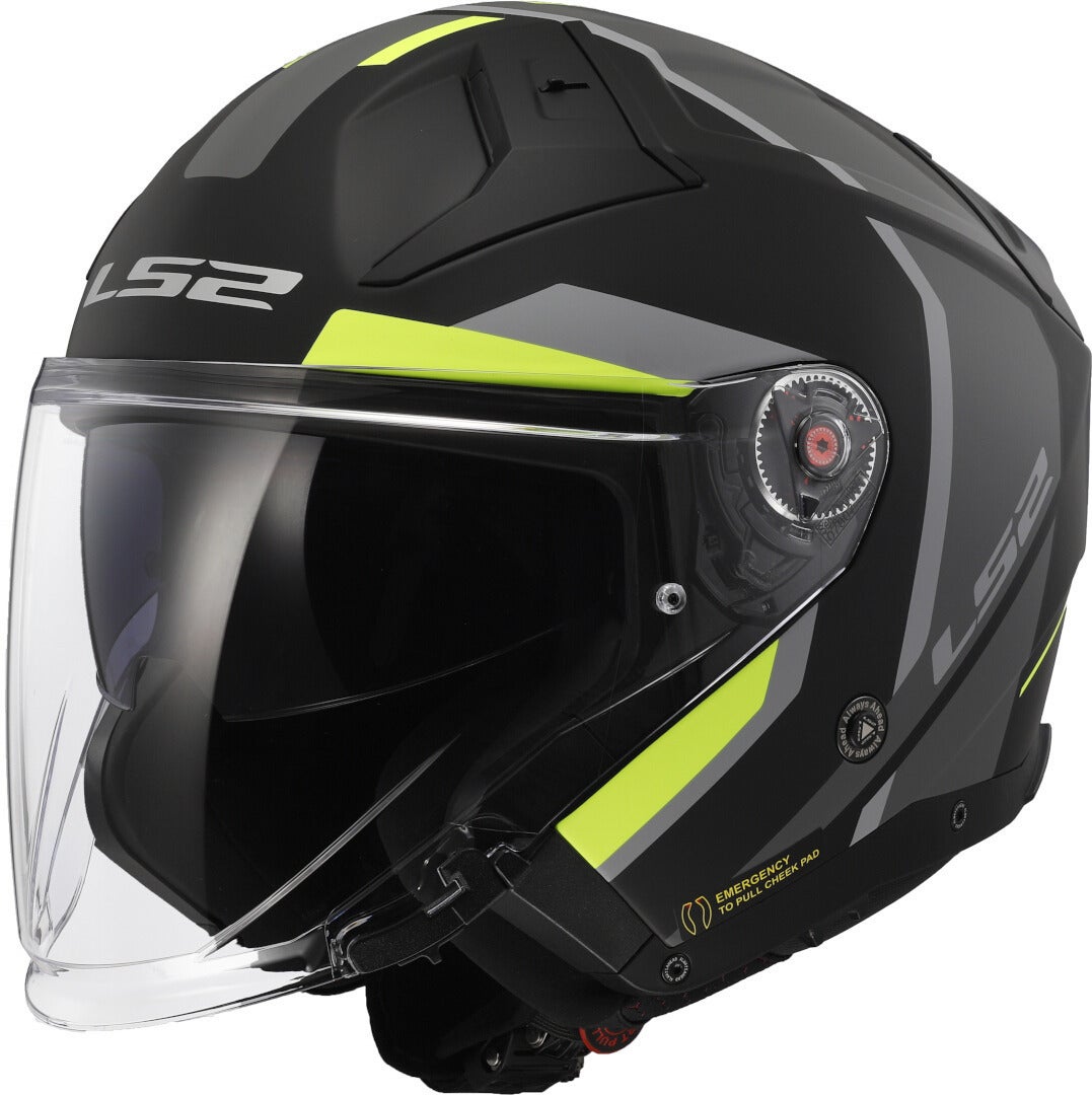 LS2 OF603 Infinity II Focus Casco Jet nero/giallo neon L (59/60) Figura 1