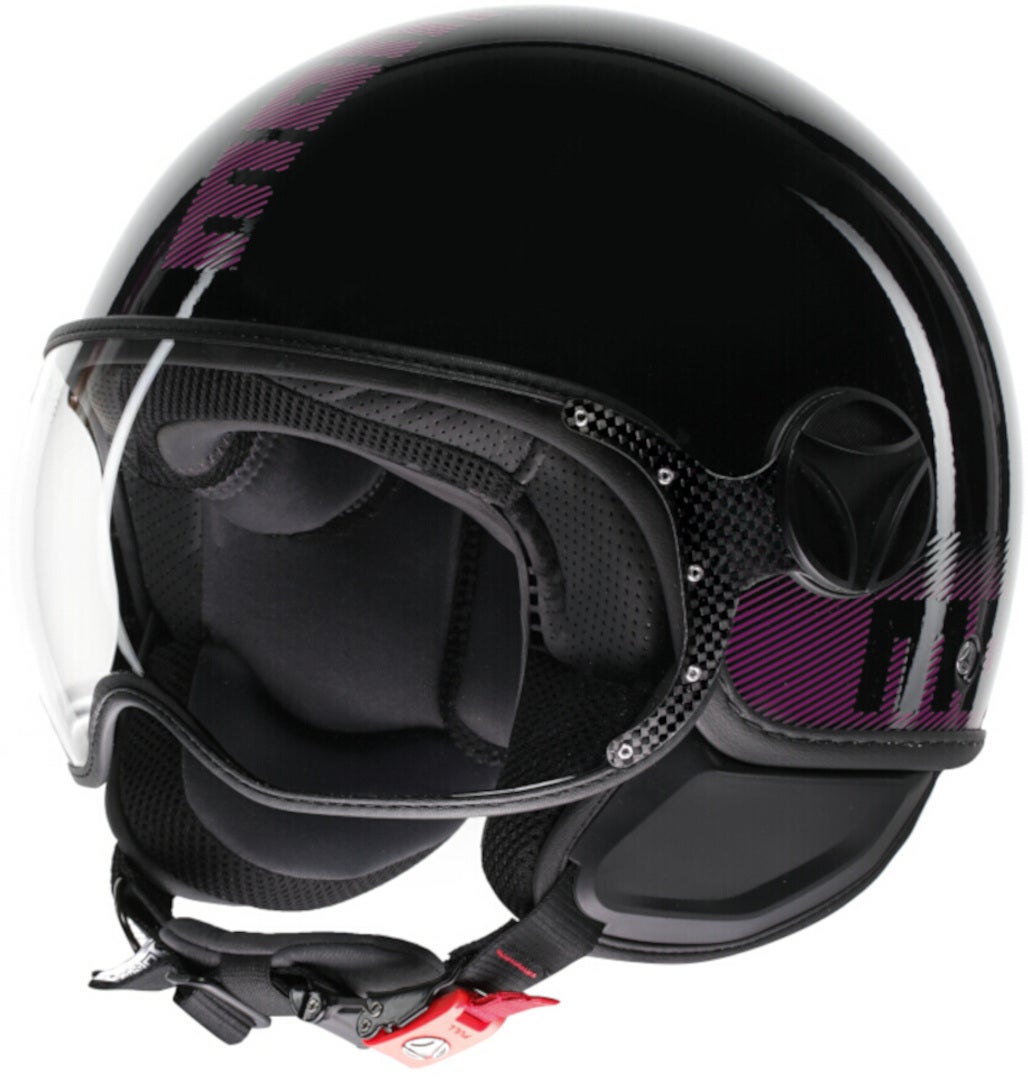 MOMO FGTR Classic Stripes Cască cu reacție Negru/roz L (59/60) Figura 1