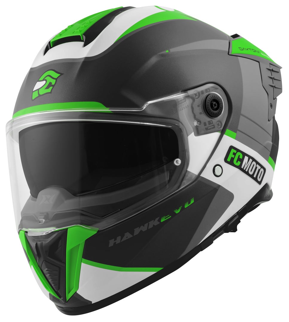 FC-Moto Hawk EVO-X Casque noir mat/vert/blanc S Figure 2