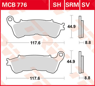 TRW Lucas Sinterbelag MCB776SV Figur 1