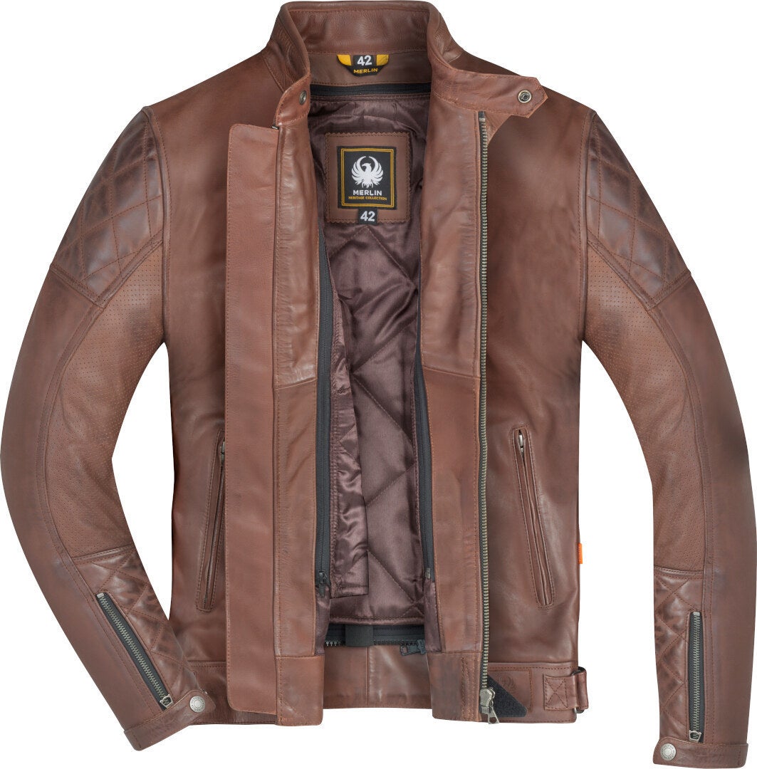 Merlin Wishaw D3O Motorrad Lederjacke braun 3XL Abbildung 3