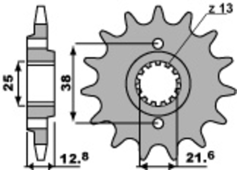 PBR Standard stål kedjehjul 511 - 520 Figur 2