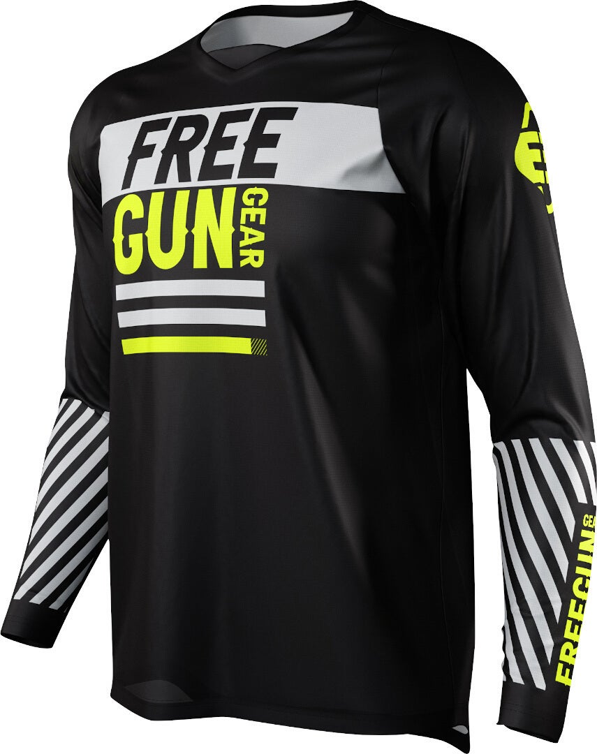 Freegun Devo Danger Motocross Jersey black/white/yellow L Figure 1