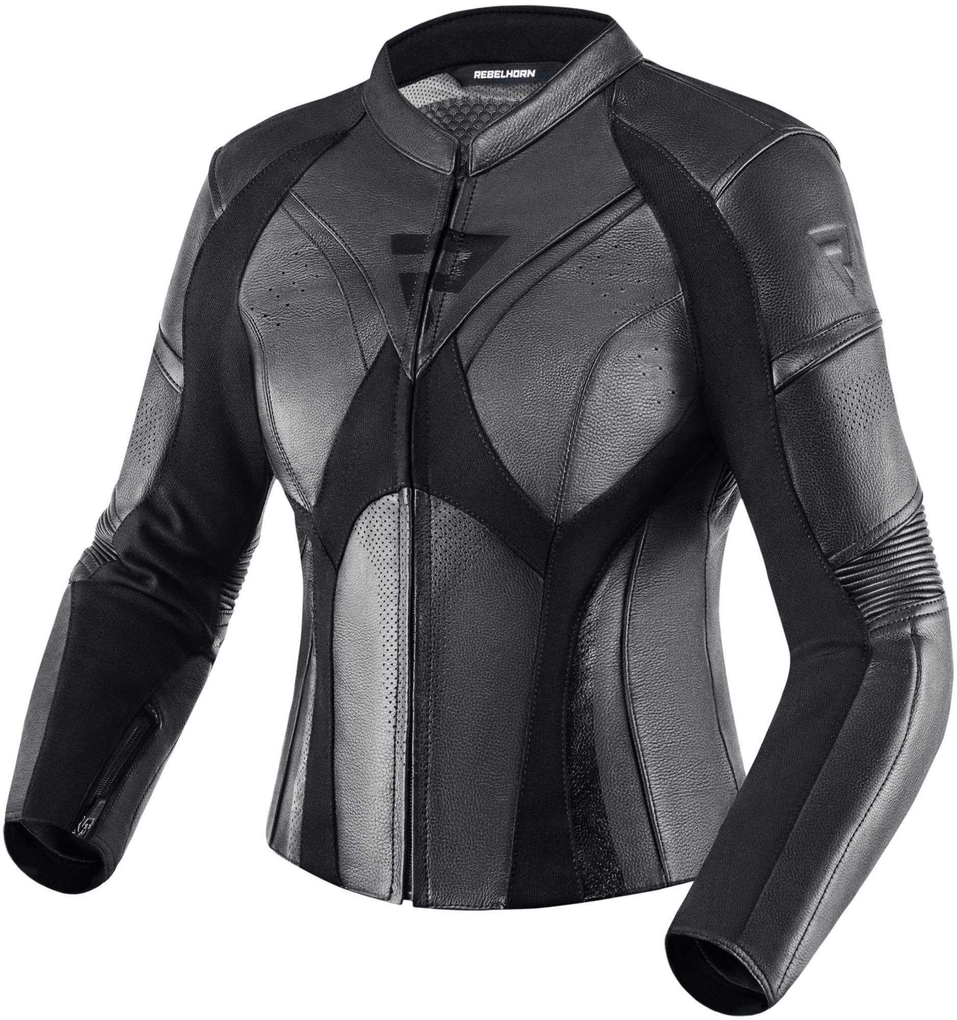 Rebelhorn Rebel Damen Motorrad Lederjacke schwarz 36 Abbildung 1