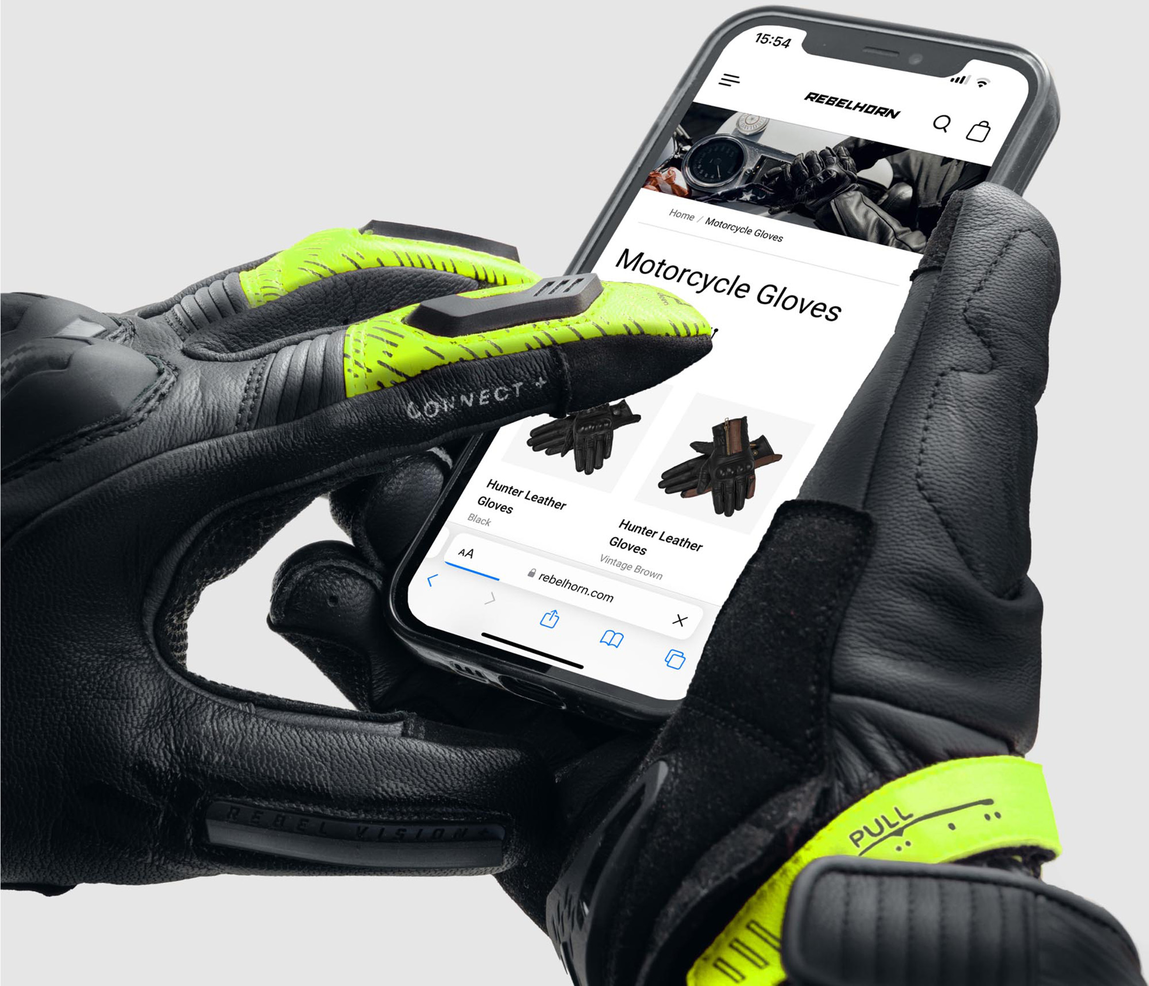Rebelhorn Viper Motorcycle Gloves black/grey/yellow L Figure 7