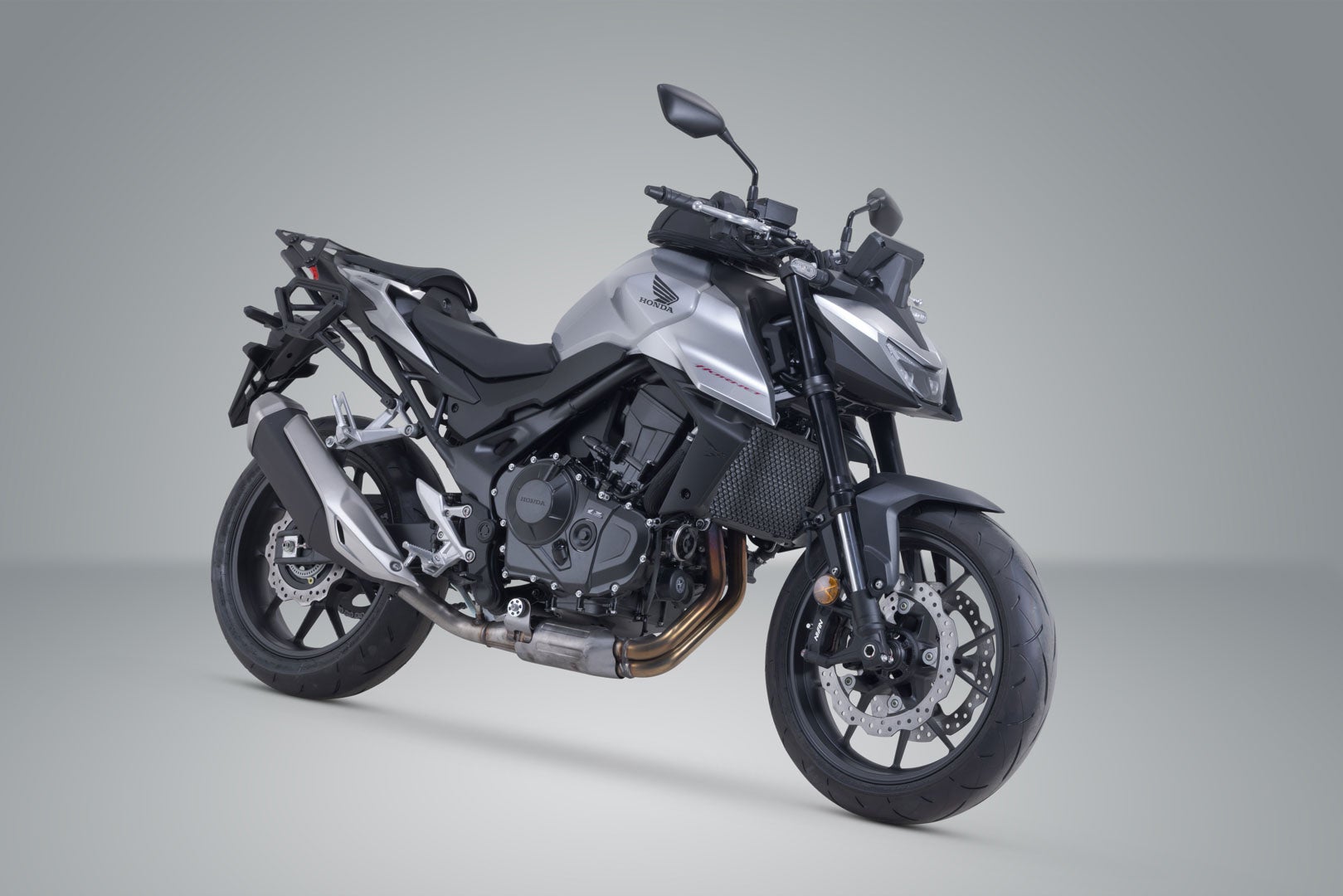 Side view of SW-Motech V-LOC Side Carrier left - Honda CB750 Hornet (22-).