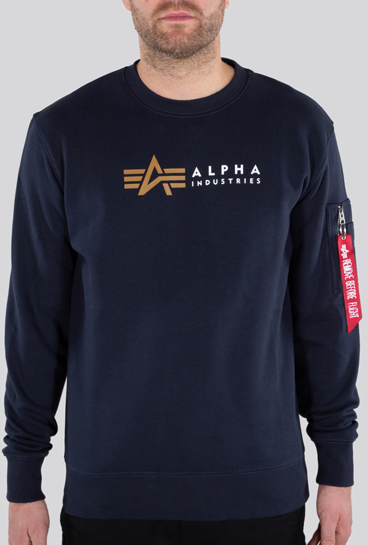 Alpha Industries Label Pullover blue M Figure 1