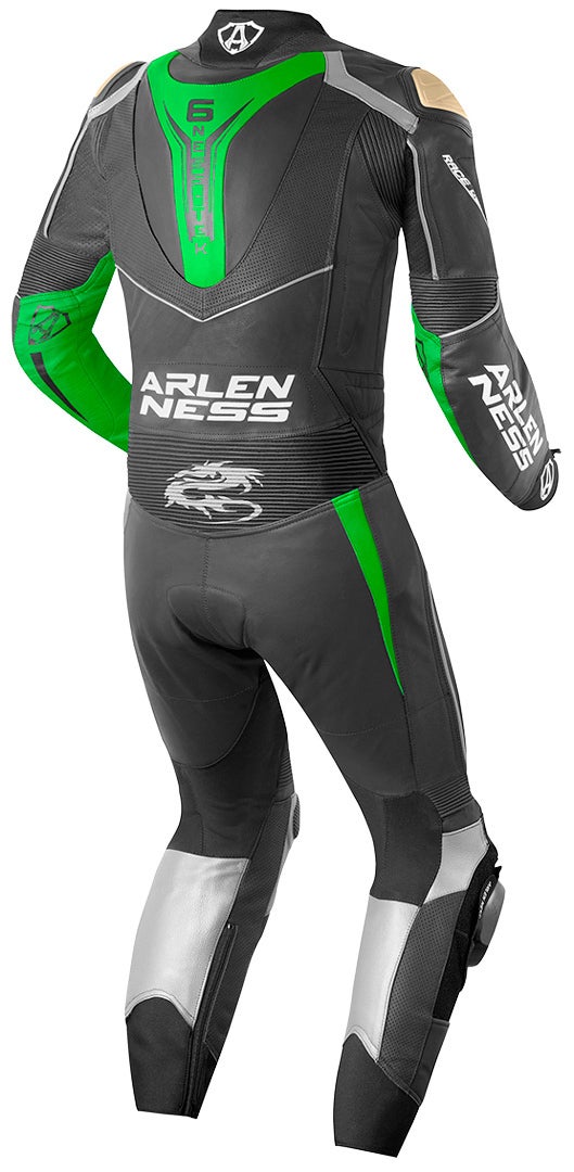Arlen Ness Sugello Et stykke motorcykel læderdragt sort/grå/grøn 54 Figur 2