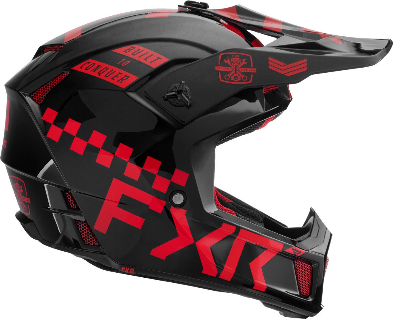FXR Clutch Gladiator 2024 Casco da motocross nero/rosso M (57/58) Figura 3