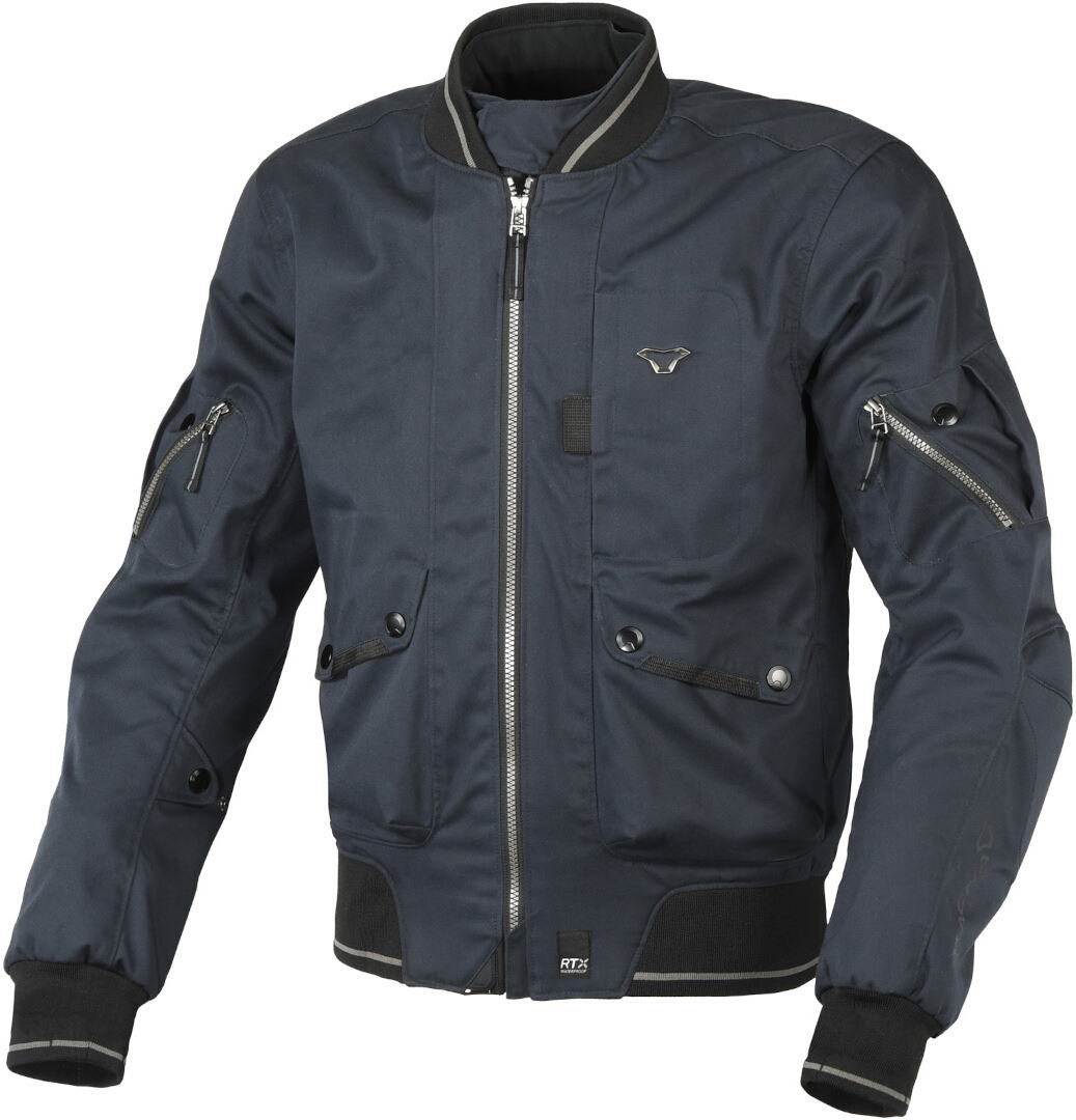 Macna Bastic 2023 waterproof Motorcycle Textile Jacket dark blue L Figure 1