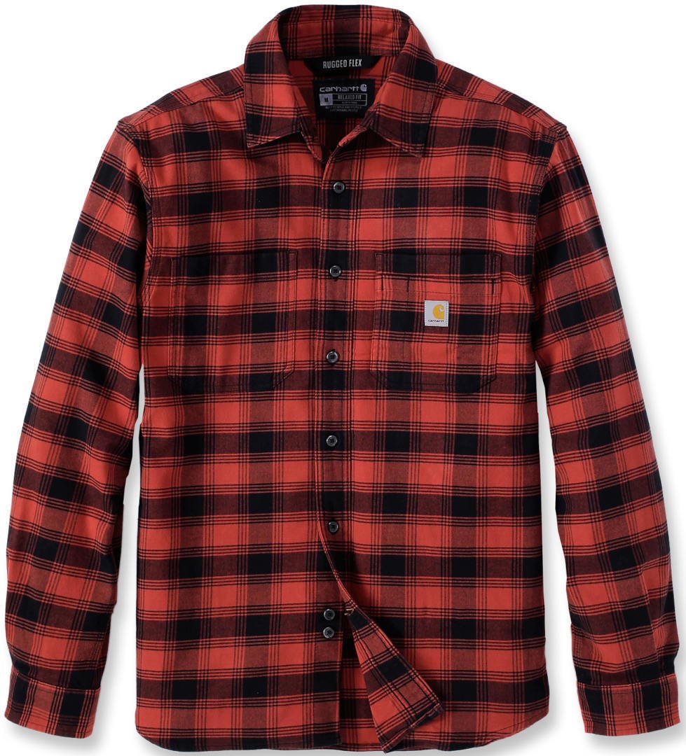 Carhartt Rugged Flex Flannel Plaid シャツ 黒/赤 L 図1