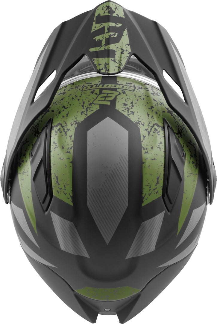 Bogotto FG-102 Safari Fiberglass Enduro Flip-Up Helmet black matt/grey/green XL Figure 6