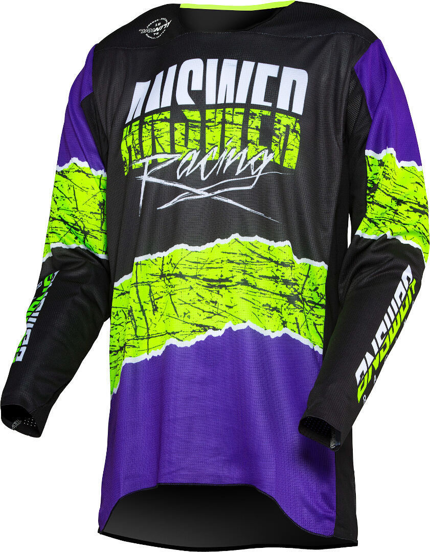 Answer Trinity Pro Glow Motocross Jersey musta/neon L Kuva 1