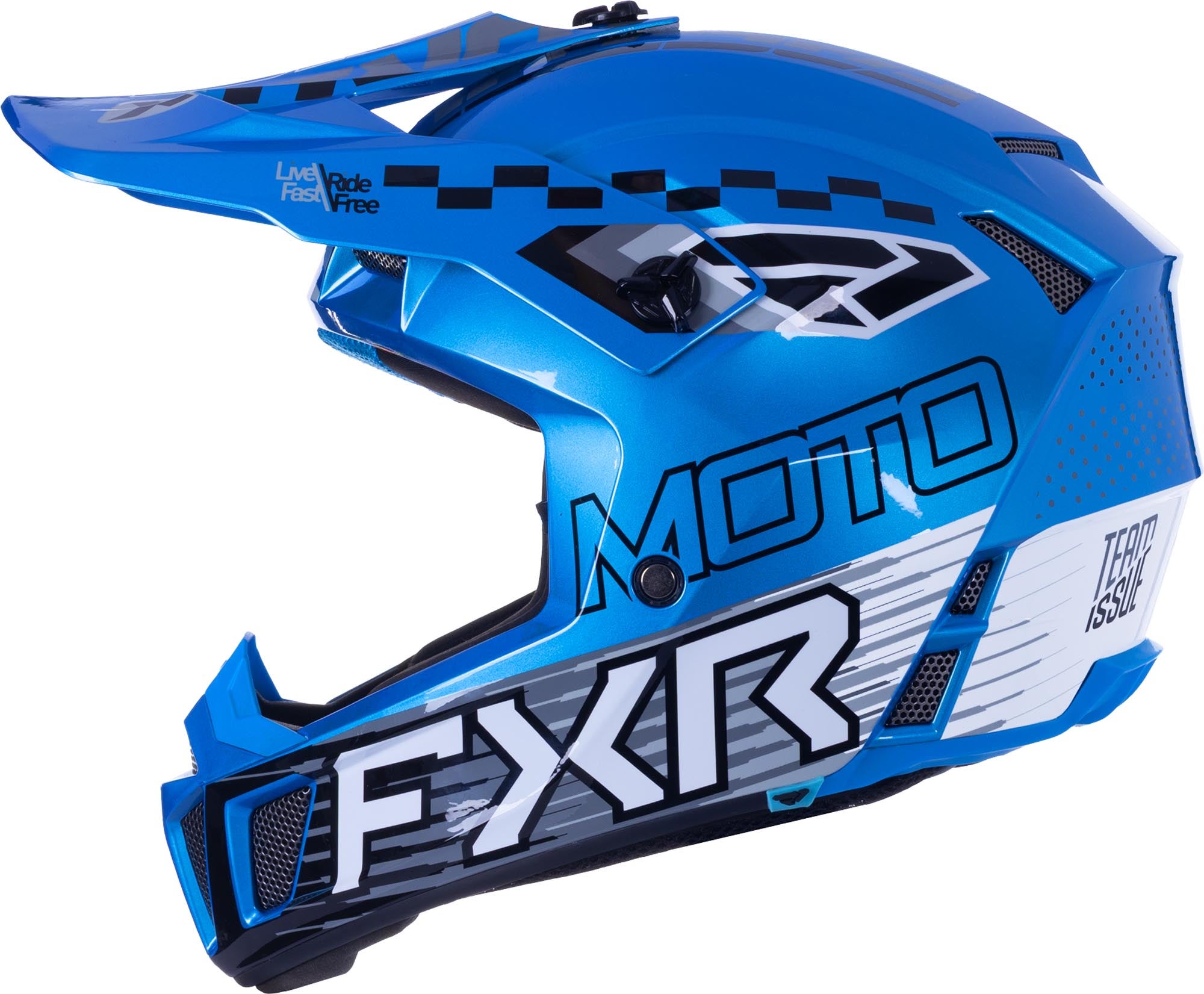 FXR Clutch Logo Jugend Motocross Helm blau S Abbildung 4