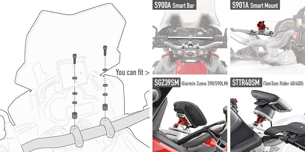 GIVI Smart Bar S900A Smart Mount S901A Monteringssats Figur 1