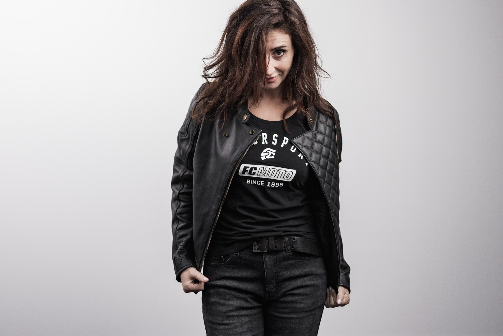 Side view of Merlin Bristol D3O Cafe Ladies Motorcycle Leather Jacket