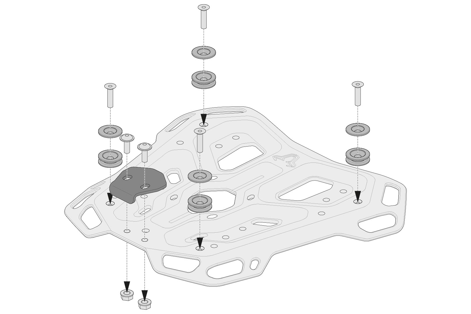 Kit adaptor SW-Motech pentru ADVENTURE-RACK - Negru. Pentru TRAX ADV/ION/EVO. Figura 2