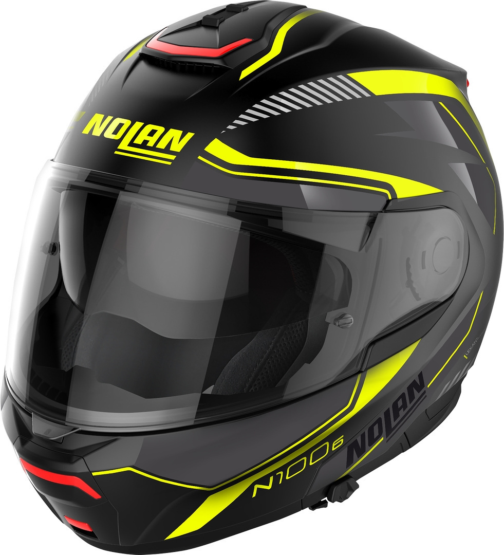 Nolan N100-6 Surveyor N-Com Cască negru/galben/roșu XXS (54) Figura 1
