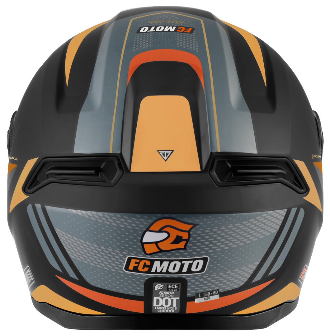 FC-Moto FF114B Zeron Hjelm sort mat/orange 2XL Figur 4