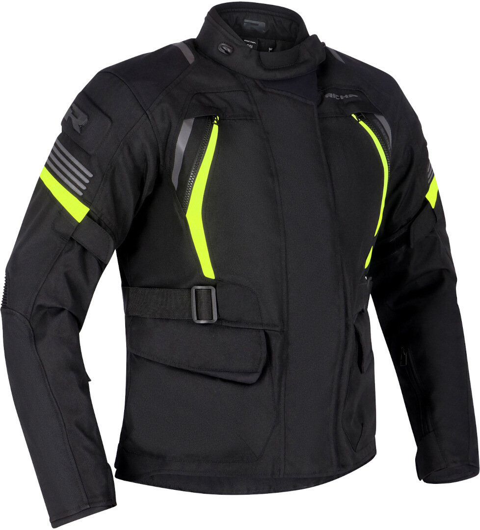 Richa Phantom 3 imperméable à l’eau dames moto textile veste noir/jaune M Figure 1