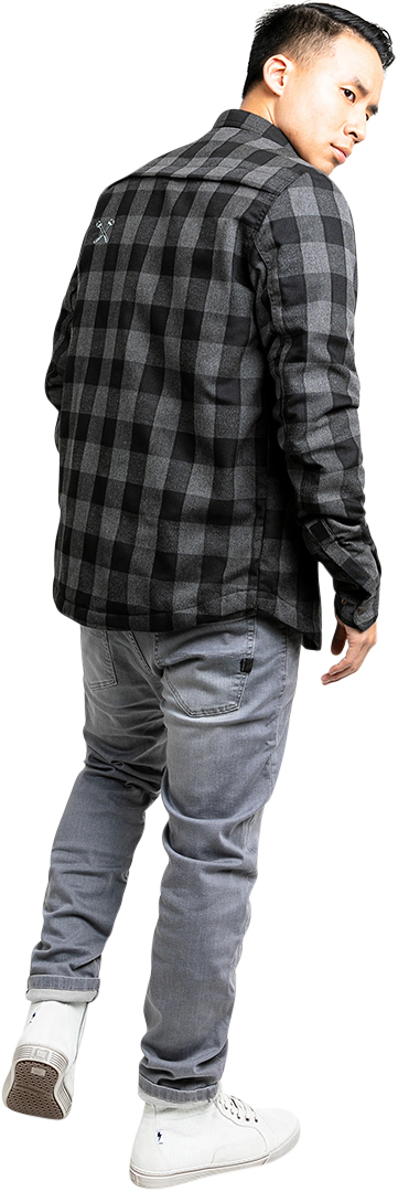 John Doe Motoshirt Skjorte grå/sort M Figur 15