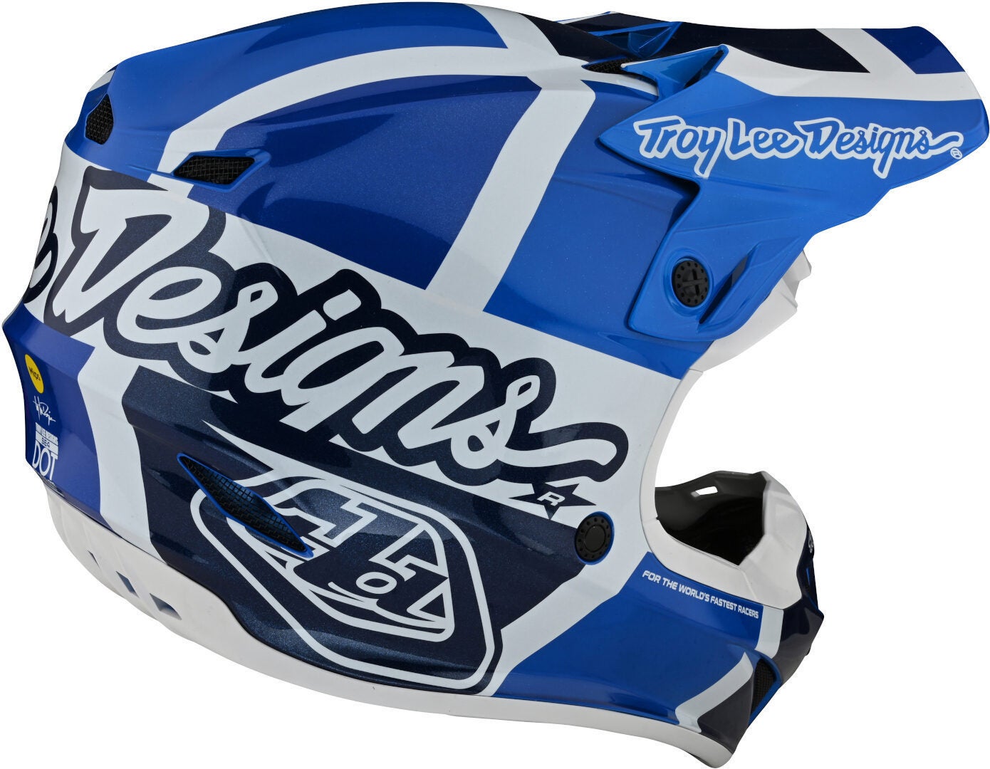 Troy Lee Designs SE4 Polyacrylite MIPS Quattro Casco Motocross blu/bianco S (55/56) Figura 5