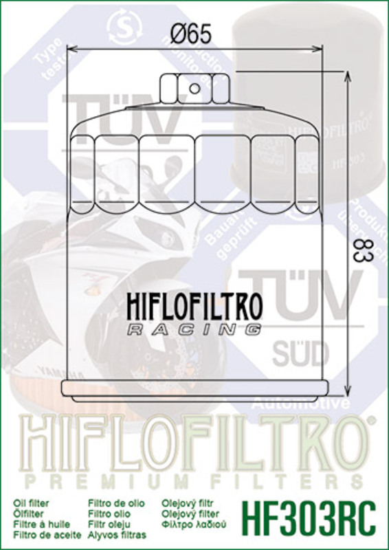 Hiflofiltro Racing oljefilter - HF303RC Figur 4