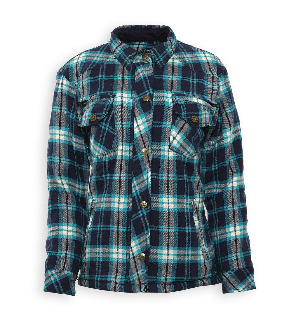 Bores Lumberjack Premium Camicia moto da donna blu/bianco XL Figura 1