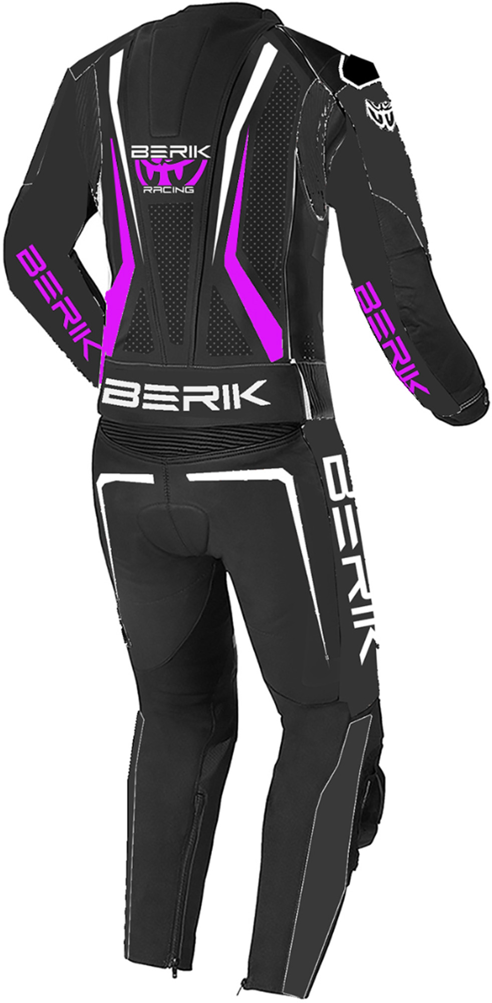 Berik Monles Costum de piele de motocicletă pentru doamne în două piese Negru/Alb/Roz 38 Figura 2