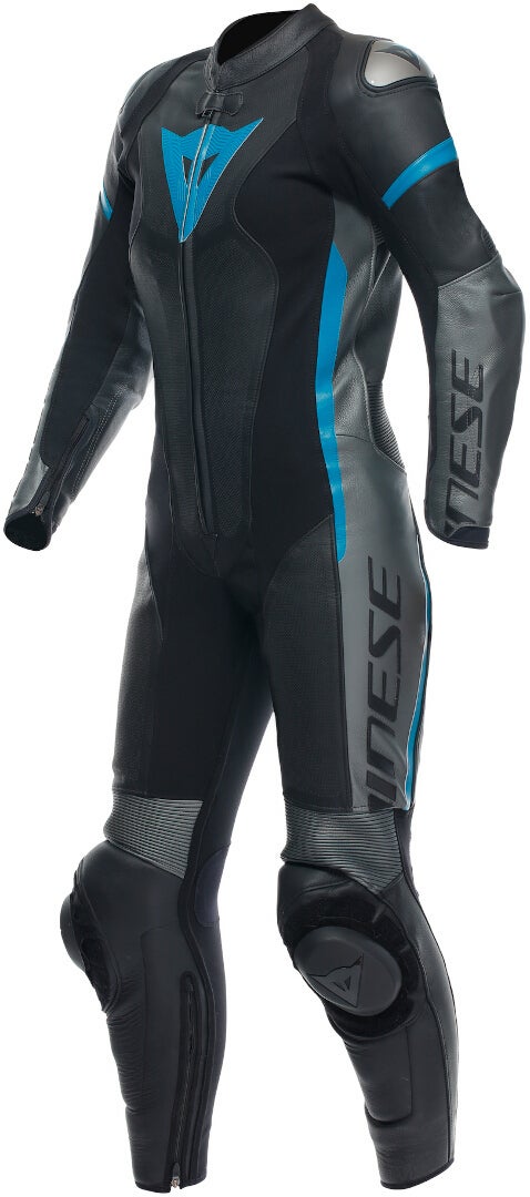 Dainese Grobnik 1-delt dame motorcykel læderdragt sort/grå/blå 50 Figur 1