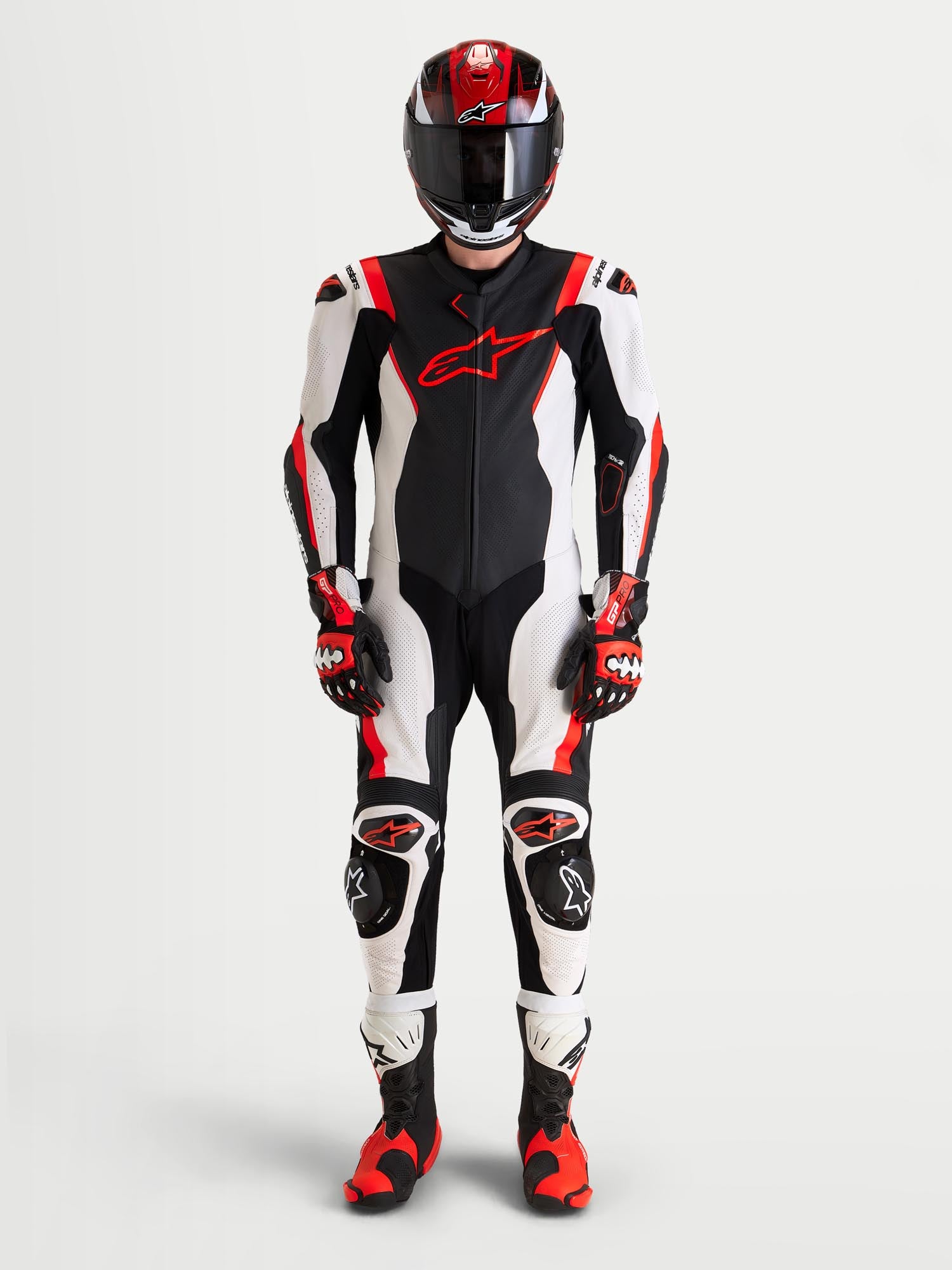 Alpinestars Missile V3 1-Piece Motorcycle Leather Suit black/white/red 58 Figure 10