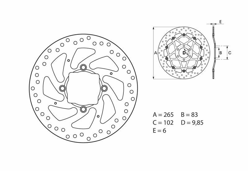 Brembo S.p.A. Serie Oro Rund Fast Bromsskiva Figur 1