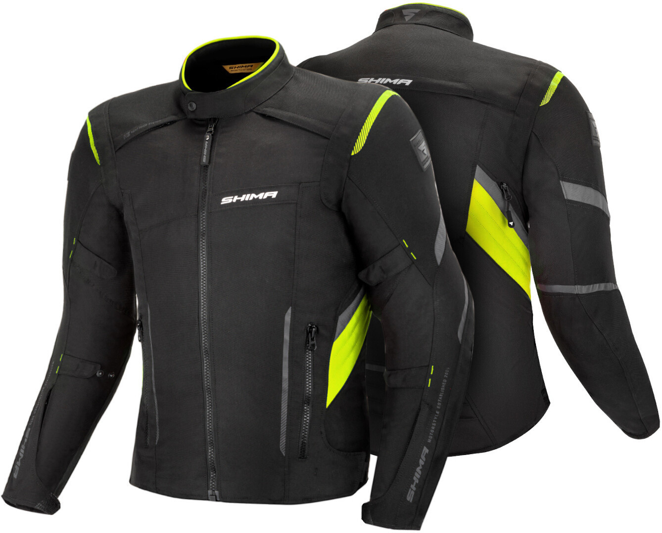 SHIMA Rush waterproof Motorcycle Textile Jacket black/yellow M Figure 3